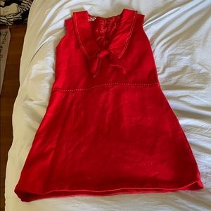 Vintage red wool mini dress